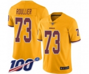 Men's Washington Redskins #73 Chase Roullier Limited Gold Rush Vapor Untouchable 100th Season Football Jersey
