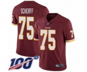 Men's Washington Redskins #75 Brandon Scherff Burgundy Red Team Color Vapor Untouchable Limited Player 100th Season Football Jersey