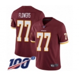 Men's Washington Redskins #77 Ereck Flowers Burgundy Red Team Color Vapor Untouchable Limited Player 100th Season Football Jersey