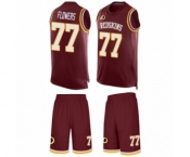 Men's Washington Redskins #77 Ereck Flowers Limited Burgundy Red Tank Top Suit Football Jersey