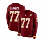 Men's Washington Redskins #77 Ereck Flowers Limited Burgundy Therma Long Sleeve Football Jersey