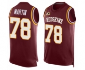 Men's Washington Redskins #78 Wes Martin Limited Red Player Name & Number Tank Top Football Jersey