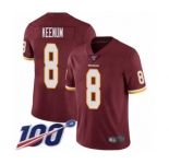 Men's Washington Redskins #8 Case Keenum Burgundy Red Team Color Vapor Untouchable Limited Player 100th Season Football Jersey