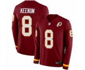 Men's Washington Redskins #8 Case Keenum Limited Burgundy Therma Long Sleeve Football Jersey
