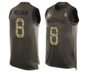 Men's Washington Redskins #8 Case Keenum Limited Green Salute to Service Tank Top Football Jersey