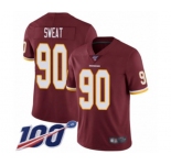 Men's Washington Redskins #90 Montez Sweat Burgundy Red Team Color Vapor Untouchable Limited Player 100th Season Football Jersey