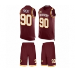 Men's Washington Redskins #90 Montez Sweat Limited Burgundy Red Tank Top Suit Football Jersey