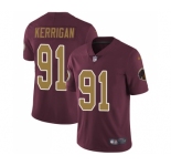 Men's Washington Redskins #91 Ryan Kerrigan Burgundy Red Gold Number Alternate 80TH Anniversary Vapor Untouchable Limited Player Football Jersey