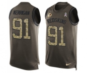 Men's Washington Redskins #91 Ryan Kerrigan Limited Green Salute to Service Tank Top Football Jersey