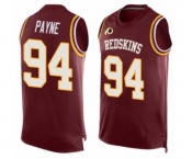 Men's Washington Redskins #94 Da'Ron Payne Limited Red Player Name & Number Tank Top Football Jersey