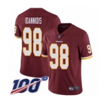 Men's Washington Redskins #98 Matt Ioannidis Burgundy Red Team Color Vapor Untouchable Limited Player 100th Season Football Jersey