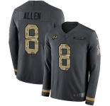 Nike Redskins #8 Kyle Allen Anthracite Salute to Service Men's Stitched NFL Limited Therma Long Sleeve Jersey