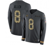 Nike Redskins #8 Kyle Allen Anthracite Salute to Service Men's Stitched NFL Limited Therma Long Sleeve Jersey