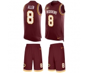 Nike Redskins #8 Kyle Allen Burgundy Red Team Color Men's Stitched NFL Limited Tank Top Suit Jersey