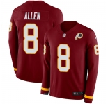 Nike Redskins #8 Kyle Allen Burgundy Red Team Color Men's Stitched NFL Limited Therma Long Sleeve Jersey