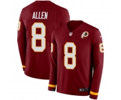 Nike Redskins #8 Kyle Allen Burgundy Red Team Color Men's Stitched NFL Limited Therma Long Sleeve Jersey
