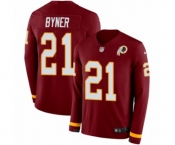 Nike Washington Redskins #21 Earnest Byner Limited Burgundy Therma Long Sleeve NFL Jersey