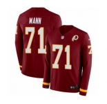 Nike Washington Redskins #71 Charles Mann Limited Burgundy Therma Long Sleeve NFL Jersey