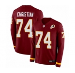 Nike Washington Redskins #74 Geron Christian Limited Burgundy Therma Long Sleeve NFL Jersey