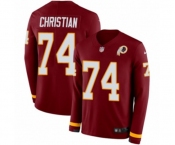 Nike Washington Redskins #74 Geron Christian Limited Burgundy Therma Long Sleeve NFL Jersey