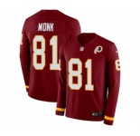 Nike Washington Redskins #81 Art Monk Limited Burgundy Therma Long Sleeve NFL Jersey