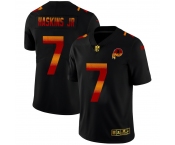 Washington Redskins #7 Dwayne Haskins Jr Men's Black Nike Red Orange Stripe Vapor Limited NFL Jersey