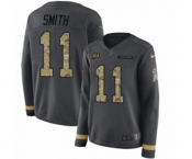 Women Nike Washington Redskins #11 Alex Smith Limited Black Salute to Service Therma Long Sleeve NFL Jersey