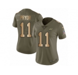 Women Nike Washington Redskins #11 Terrelle Pryor Limited Olive Gold 2017 Salute to Service NFL Jersey