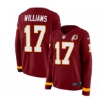 Women Nike Washington Redskins #17 Doug Williams Limited Burgundy Therma Long Sleeve NFL Jersey