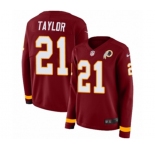 Women Nike Washington Redskins #21 Sean Taylor Limited Burgundy Therma Long Sleeve NFL Jersey