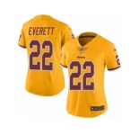 Women Nike Washington Redskins #22 Deshazor Everett Limited Gold Rush Vapor Untouchable NFL Jersey