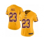 Women Nike Washington Redskins #23 DeAngelo Hall Limited Gold Rush Vapor Untouchable NFL Jersey