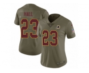 Women Nike Washington Redskins #23 DeAngelo Hall Limited Olive 2017 Salute to Service NFL Jersey