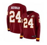 Women Nike Washington Redskins #24 Josh Norman Limited Burgundy Therma Long Sleeve NFL Jersey