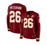 Women Nike Washington Redskins #26 Adrian Peterson Limited Burgundy Therma Long Sleeve NFL Jersey