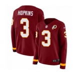 Women Nike Washington Redskins #3 Dustin Hopkins Limited Burgundy Therma Long Sleeve NFL Jersey
