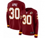 Women Nike Washington Redskins #30 Troy Apke Limited Burgundy Therma Long Sleeve NFL Jersey