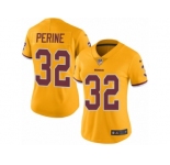 Women Nike Washington Redskins #32 Samaje Perine Limited Gold Rush Vapor Untouchable NFL Jersey
