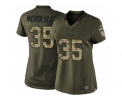 Women Nike Washington Redskins #35 Montae Nicholson Limited Green Salute to Service NFL Jersey