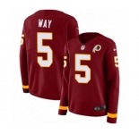 Women Nike Washington Redskins #5 Tress Way Limited Burgundy Therma Long Sleeve NFL Jersey