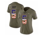 Women Nike Washington Redskins #5 Tress Way Limited Olive USA Flag 2017 Salute to Service NFL Jersey