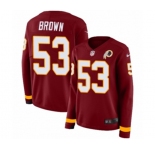 Women Nike Washington Redskins #53 Zach Brown Limited Burgundy Therma Long Sleeve NFL Jersey