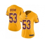 Women Nike Washington Redskins #53 Zach Brown Limited Gold Rush Vapor Untouchable NFL Jersey