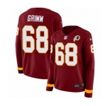 Women Nike Washington Redskins #68 Russ Grimm Limited Burgundy Therma Long Sleeve NFL Jersey