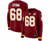Women Nike Washington Redskins #68 Russ Grimm Limited Burgundy Therma Long Sleeve NFL Jersey