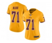 Women Nike Washington Redskins #71 Charles Mann Limited Gold Rush Vapor Untouchable NFL Jersey