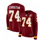 Women Nike Washington Redskins #74 Geron Christian Limited Burgundy Therma Long Sleeve NFL Jersey