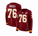 Women Nike Washington Redskins #76 Morgan Moses Limited Burgundy Therma Long Sleeve NFL Jersey