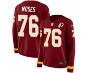 Women Nike Washington Redskins #76 Morgan Moses Limited Burgundy Therma Long Sleeve NFL Jersey