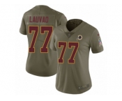 Women Nike Washington Redskins #77 Shawn Lauvao Limited Olive 2017 Salute to Service NFL Jersey